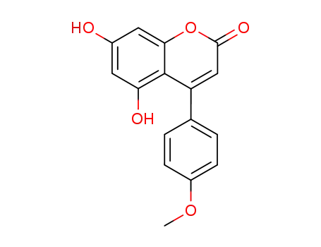 Molecular Structure of 97746-16-2 (2H-1-Benzopyran-2-one,5,7-dihydroxy-4- (4-methoxyphenyl)- )