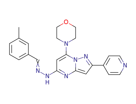 (E)-4-(5-(2-(3-methylbenzylidene)hydrazinyl)-2-(pyridin-4-yl)pyrazolo[1,5-a]pyrimidin-7-yl)morpholine