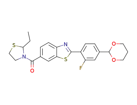 (2-(4-(1,3-dioxan-2-yl)-2-fluorophenyl)benzo[d]thiazol-6-yl)(2-ethylthiazolidin-3-yl)methanone