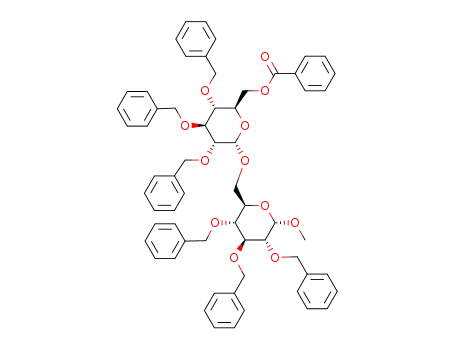 Molecular Structure of 1301176-84-0 (methyl 2,3,4-tri-O-benzyl-6-O-benzoyl-D-glucopyranosyl-α-(1→6)-2,3,4-tri-O-benzyl-α-D-glucopyranoside)