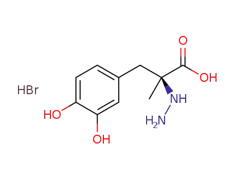 Molecular Structure of 1426847-87-1 ((S)-3-(3,4-dihydroxyphenyl)-2-hydrazinyl-2-methylpropanoic acid hydrobromide)