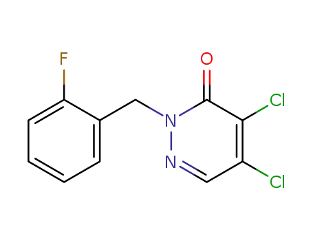 Molecular Structure of 175135-46-3 (4,5-DICHLORO-2-(2-FLUOROBENZYL)PYRIDAZINE-3(2H)-ONE)