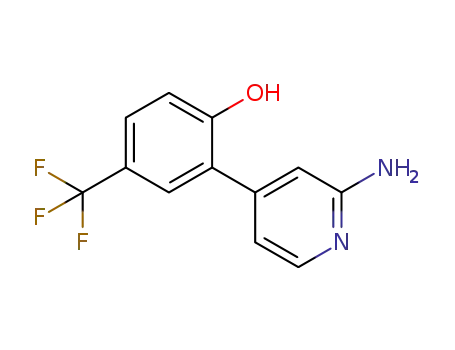 Molecular Structure of 1354819-20-7 (2-(2-aminopyridin-4-yl)-4-(trifluoromethyl)phenol)