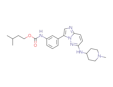 {3-[6-(1-methylpiperidin-4-ylamino)imidazo[1,2-b]pyridazin-3-yl]phenyl}carbamic acid 3-methylbutyl ester
