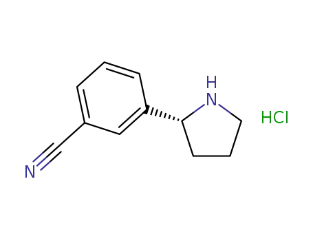 Molecular Structure of 1364890-22-1 ((R)-3-(pyrrolidin-2-yl)benzonitrile hydrochloride)