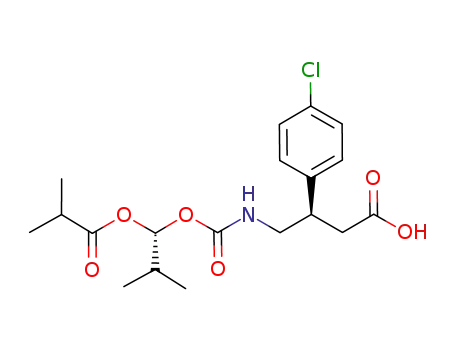 (3R)-4-{[(1R)-2-methyl-1-(2-methylpropanoyloxy)propoxy]carbonylamino}-3-(4-chlorophenyl)butanoic acid