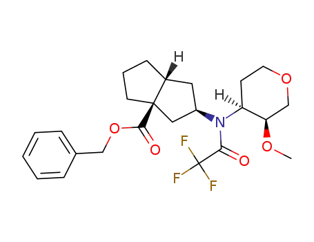 (2R,3aR,6aR)-benzyl 2-(2,2,2-trifluoro-N-((3S,4S)-3-methoxytetrahydro-2H-pyran-4-yl)acetamido)octahydropentalene-3a-carboxylate