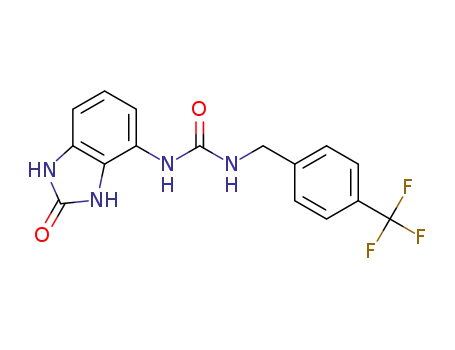 1-(4-(trifluoromethyl)benzyl)-3-(2,3-dihydro-2-oxo-1H-benzo[d]imidazol-4-yl)urea