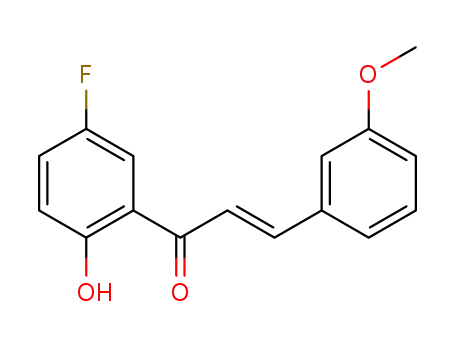 Molecular Structure of 1381931-08-3 ((E)-1-(5-fluoro-2-hydroxyphenyl)-3-(3-methoxyphenyl)prop-2-en-1-one)