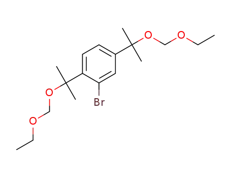 Molecular Structure of 1437052-79-3 (2-bromo-1,4-bis(2-(ethoxymethoxy)propan-2-yl)benzene)