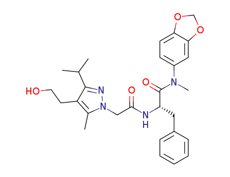 (S)-N-(benzo[d][1,3]dioxol-5-yl)-2-(2-(4-(2-hydroxyethyl)-3-isopropyl-5-methyl-1H-pyrazol-1-yl)acetamido)-N-methyl-3-phenylpropanamide