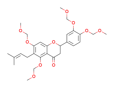 Molecular Structure of 132246-40-3 (3',4',5,7-tetramethoxymethoxy-6-(3,3-dimethylallyl)flavanone)