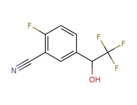 Molecular Structure of 1351989-64-4 (2-Fluoro-5-(2,2,2-trifluoro-1-hydroxyethyl)benzonitrile)