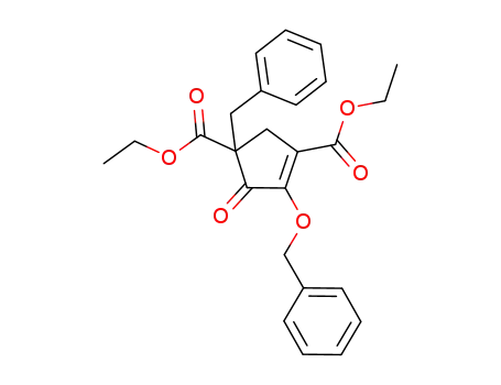Molecular Structure of 1024613-07-7 (1-benzyl-4-benzyloxy-5-oxo-cyclopent-3-ene-1,3-dicarboxylic acid diethyl ester)