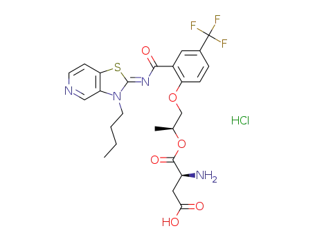 (3S)-4-({(1S)-2-[2-({[(2Z)-3-butyl[1,3]thiazolo[4,5-c]pyridin-2(3H)-ylidene]amino}carbonyl)-4-(trifluoromethyl)phenoxy]-1-methylethyl}oxy)-3-amino-4-oxobutanoic acid hydrochloride