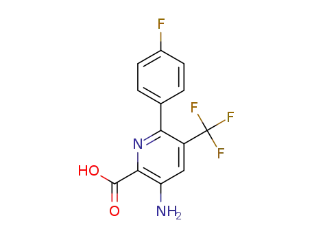 Molecular Structure of 1334547-21-5 (3-amino-6-(4-fluorophenyl)-5-trifluoromethylpyridine-2-carboxylic acid)