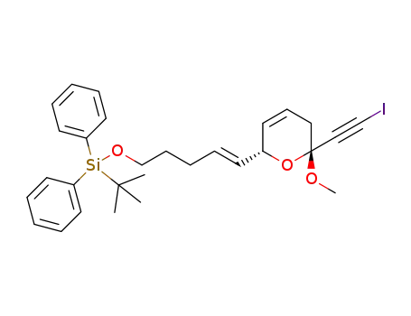 tert-butyl(((E)-5-((2R,6R)-6-(iodoethynyl)-6-methoxy-5,6-dihydro-2H-pyran-2-yl)pent-4-en-1-yl)oxy)diphenylsilane