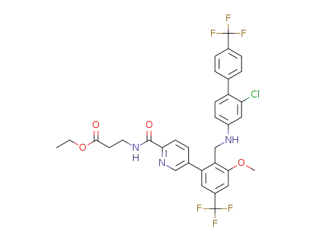 ethyl 3-(5-(2-(((2-chloro-4'-(trifluoromethyl)-[1,1'-biphenyl]-4-yl)amino)methyl)-3-methoxy-5-(trifluoromethyl)phenyl)picolinamido)propanoate