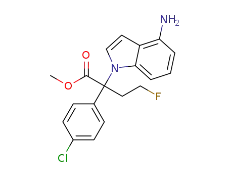 Molecular Structure of 1389326-75-3 (methyl 2-(4-amino-1H-indol-1-yl)-2-(4-chlorophenyl)-4-fluorobutanoate)