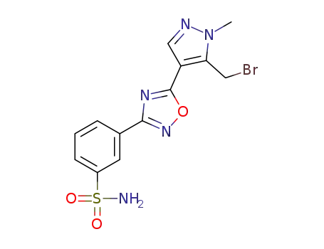 3-{5-[5-(bromomethyl)-1-methyl-1H-pyrazol-4-yl]-1,2,4-oxadiazol-3-yl}benzenesulfonamide