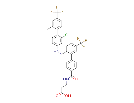 3-(2'-(((2-chloro-2'-methyl-4'-(trifluoromethyl)-[1,1'-biphenyl]-4-yl)amino)methyl)-5'-(trifluoromethyl)-[1,1'-biphenyl]-4-ylcarboxamido)propanoic acid