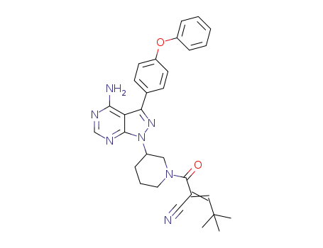 2-(3-(4-amino-3-(4-phenoxyphenyl)-1H-pyrazolo[3,4-d]pyrimidin-1-yl)piperidine-1-carbonyl)-4,4-dimethylpent-2-enenitrile