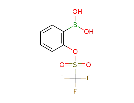 Molecular Structure of 1437769-74-8 ((2-{[(trifluoromethyl)sulfonyl]oxy}phenyl)boronic acid)