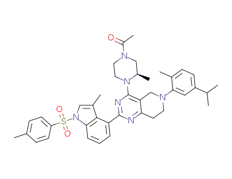 (R)-1-(4-(6-(5-isopropyl-2-methylphenyl)-2-(3-methyl-1-tosyl-1H-indol-4-yl)-5,6,7,8-tetrahydropyrido[4,3-d]pyrimidin-4-yl)-3-methylpiperazin-1-yl)ethanone