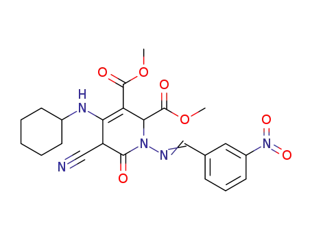dimethyl 5-cyano-4-(cyclohexylamino)-1-(3-nitrobenzylideneamino)-6-oxo-1,2,5,6-tetrahydropyridine-2,3-dicarboxylate