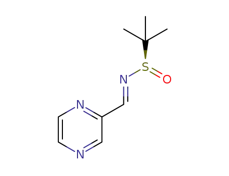 Molecular Structure of 1421236-66-9 ((R,E)-2-methyl-N-(pyrazin-2-ylmethylene)propane-2-sulfinamide)
