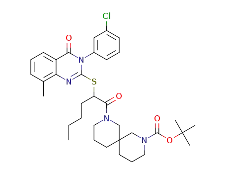 tert-butyl 8-(2-{[3-(3-chlorophenyl)-8-methyl-4-oxo-3,4-dihydroquinazolin-2-yl]thio}hexanoyl)-2,8-diazaspiro[5.5]undecane-2-carboxylate
