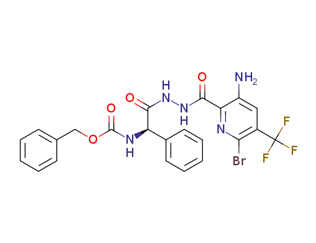 Molecular Structure of 1427262-81-4 ((R)-benzyl 2-(2-(3-amino-6-bromo-5-(trifluoromethyl)picolinoyl)hydrazinyl)-2-oxo-1-phenylethylcarbamate)