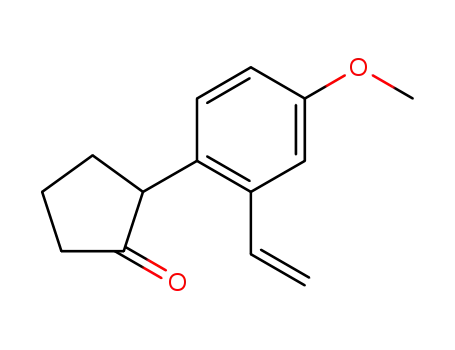 Molecular Structure of 1593894-03-1 (2-(4-methoxy-2-vinylphenyl)cyclopentan-1-one)
