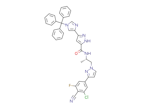 (S)-N-(1-(3-(3-chloro-4-cyano-5-fluorophenyl)-1H-pyrazol-1-yl)propan-2-yl)-3-(1-trityl-1H-imidazol-4-yl)-1H-pyrazole-5-carboxamide