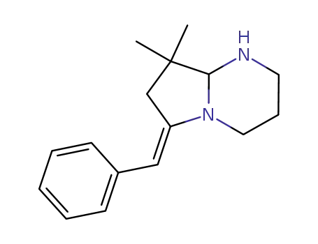 (E)-8,8-dimethyl-6-phenylmethyleneoctahydropyrrolo[1,2-a]pyrimidine