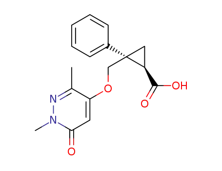 (1R,2S)-2-((1,3-dimethyl-6-oxo-1,6-dihydropyridazin-4-yl)oxymethyl)-2-phenylcyclopropanecarboxylic acid
