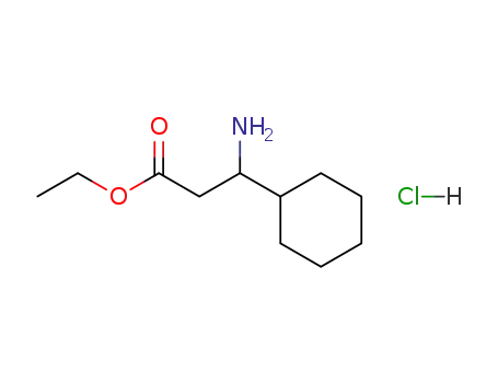 Molecular Structure of 100049-94-3 (Cyclohexanepropanoic acid, b-amino-, ethyl ester, hydrochloride)