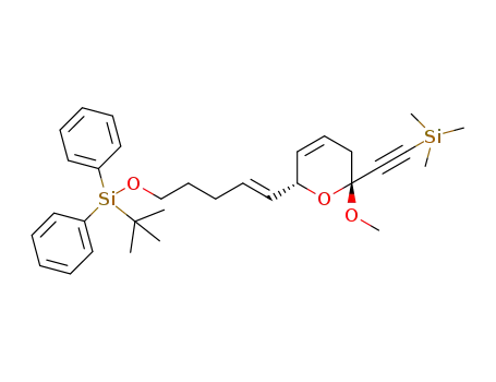 tert-Butyl(((E)-5-((2R,6R)-6-methoxy-6-((trimethylsilyl)ethynyl)-5,6-dihydro-2Hpyran-2-yl)pent-4-en-1-yl)oxy)diphenylsilane