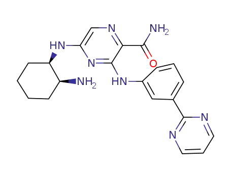 5-((1R,2S)-2-aminocyclohexylamino)-3-(3-(pyrimidin-2-yl)phenylamino)pyrazine-2-carboxamide