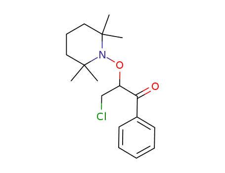 Molecular Structure of 1394206-65-5 (3-chloro-1-phenyl-2-((2,2,6,6-tetramethylpiperidin-1-yl)oxy)propan-1-one)