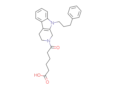 Molecular Structure of 1354800-48-8 (6-Oxo-6-[9-(3-phenyl-propyl)-1,3,4,9-tetrahydro-b-carbolin-2-yl]-hexanoic acid)