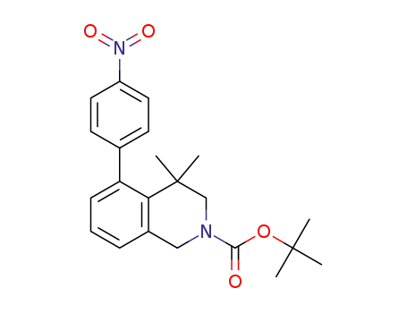 Molecular Structure of 1430563-82-8 (tert-butyl 4,4-dimethyl-5-(4-nitrophenyl)-3,4-dihydroisoquinoline-2(1H)-carboxylate)