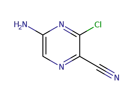 Molecular Structure of 34617-65-7 (5-AMINO-3-CHLOROPYRAZINE-2-CARBONITRILE)