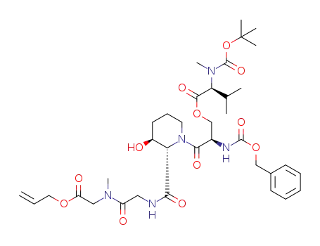 N-Cbz-D-Ser[N-Me-Boc-Val]-(S)-β-L-hydroxy-Pip-Gly-Sar allyl ester