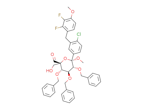 (2S,3S,4S,5R,6S)-3,4,5-tribenzyloxy-6-[4-chloro-3-[(2,3-difluoro-4-methoxy-phenyl)methyl]phenyl]-2-(hydroxymethyl)-6-methoxy-tetrahydropyran-2-carbaldehyde