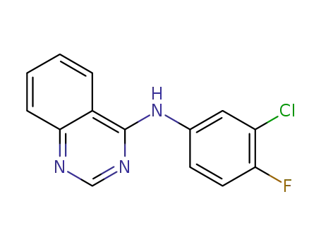 Molecular Structure of 457932-97-7 (N-(3-chloro-4-fluorophenyl)quinazolin-4-amine)