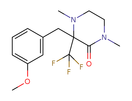 Molecular Structure of 1439937-77-5 (3-(3-methoxybenzyl)-1,4-dimethyl-3-(trifluoromethyl)piperazin-2-one)