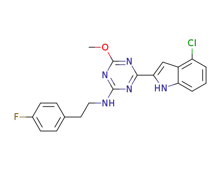 4-(4-chloro-1H-indol-2-yl)-N-[2-(4-fluorophenyl)ethyl]-6-methoxy-1,3,5-triazin-2-amine