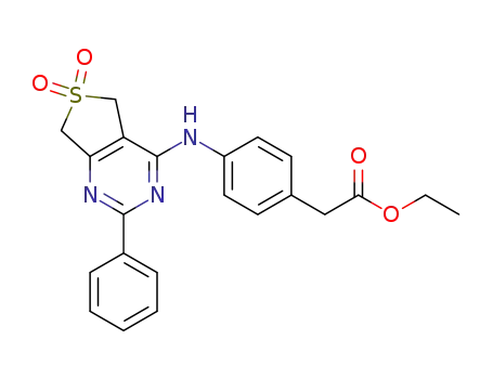 ethyl 2-[4-[(6,6-dioxo-2-phenyl-5,7-dihydrothieno[3,4-d]pyrimidin-4-yl)amino]phenyl]acetate
