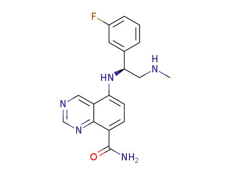 (S)-5-((1-(3-fluorophenyl)-2-(methylamino)ethyl)amino)quinazoline-8-carboxamide